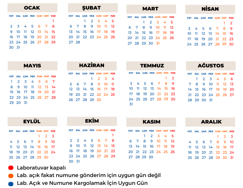 Çalışma Takvimi